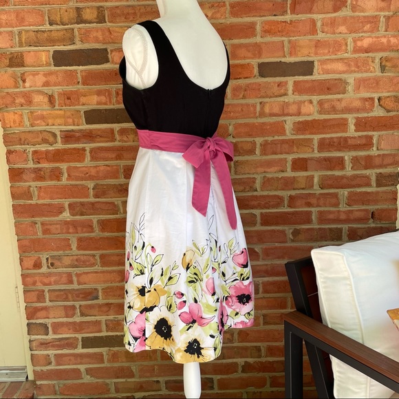 Spring Sun Dress size 3/4 Maurice’s black sleeveless fitted bodice floral skirt - Picture 8 of 11
